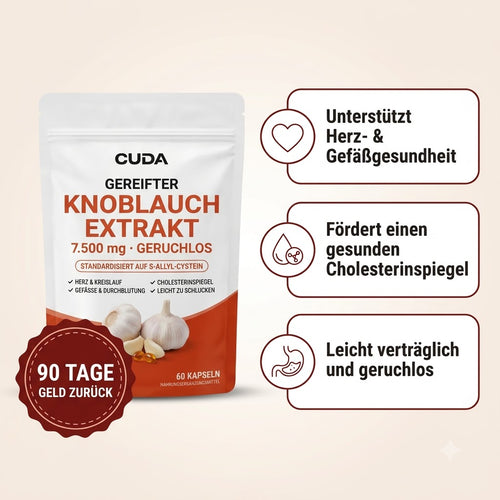 7500mg Gereifter Geruchloser Knoblauchextrakt (Weichkapseln) – Zur Unterstützung der kardiovaskulären Vitalität
